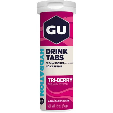 GU Hydration Tabs Tri-Berry - Kalorifri elektrolytdryck 12 brustabletter<